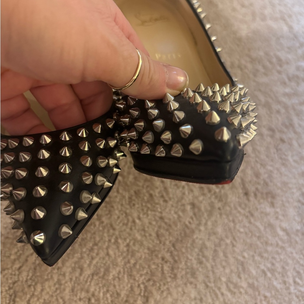Christian Louboutin black with silver spikes size 39.5 - Picture 2 of 7